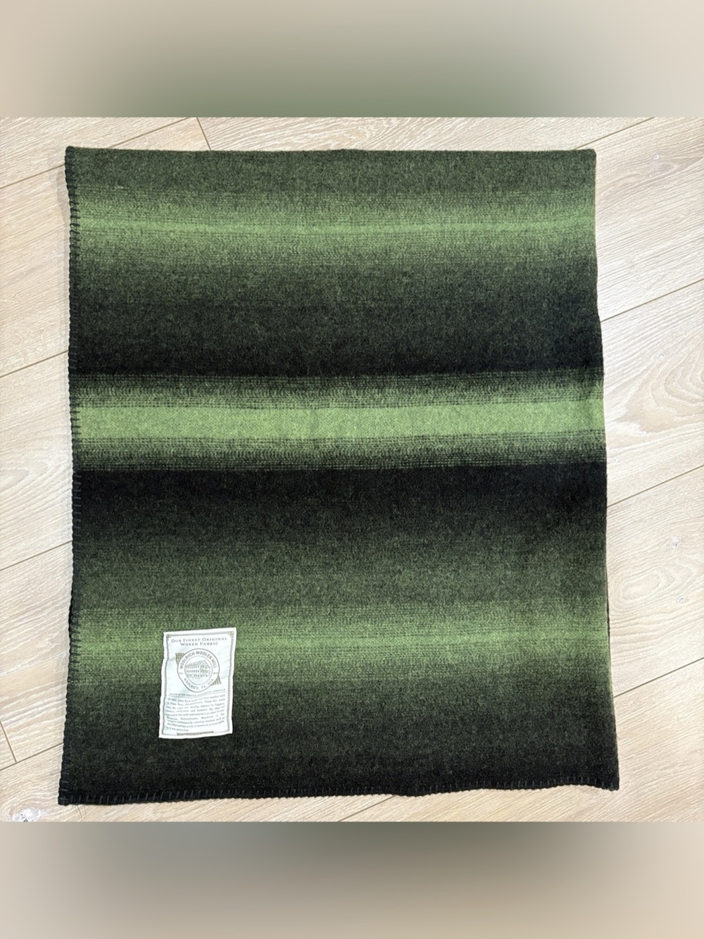 Vintage Woolrich Woolen Mill Camp Blanket Throw Made in USA Green